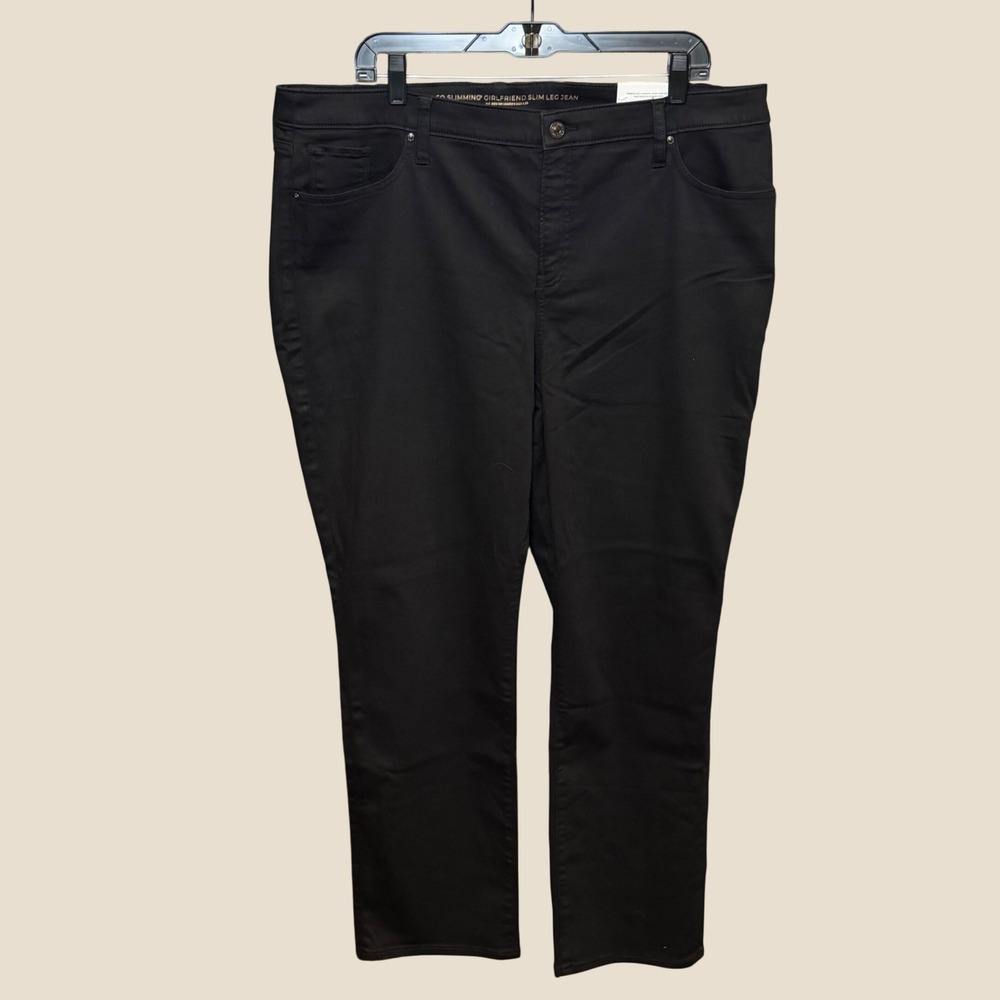 Chico's So Slimming Girlfriend Slim Leg Jean Womens Black Stretch Classic 18/3.5
